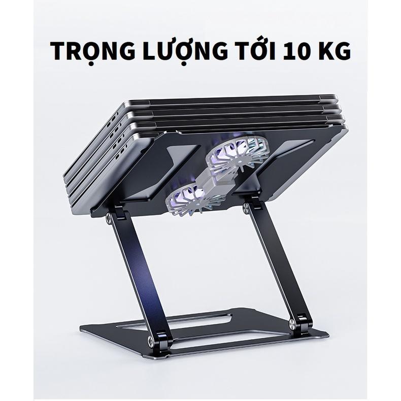 Giá đỡ laptop, máy tính xác tay P18F, P18 cao cấp, quạ Led RGB, nâng hạ độ cao 2 khớp điều chỉnh