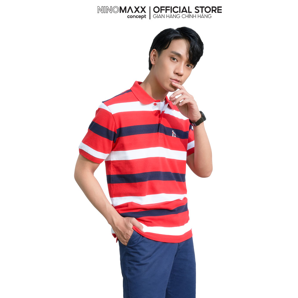 Ninomaxx Áo polo sọc Nam tay ngắn 2010066