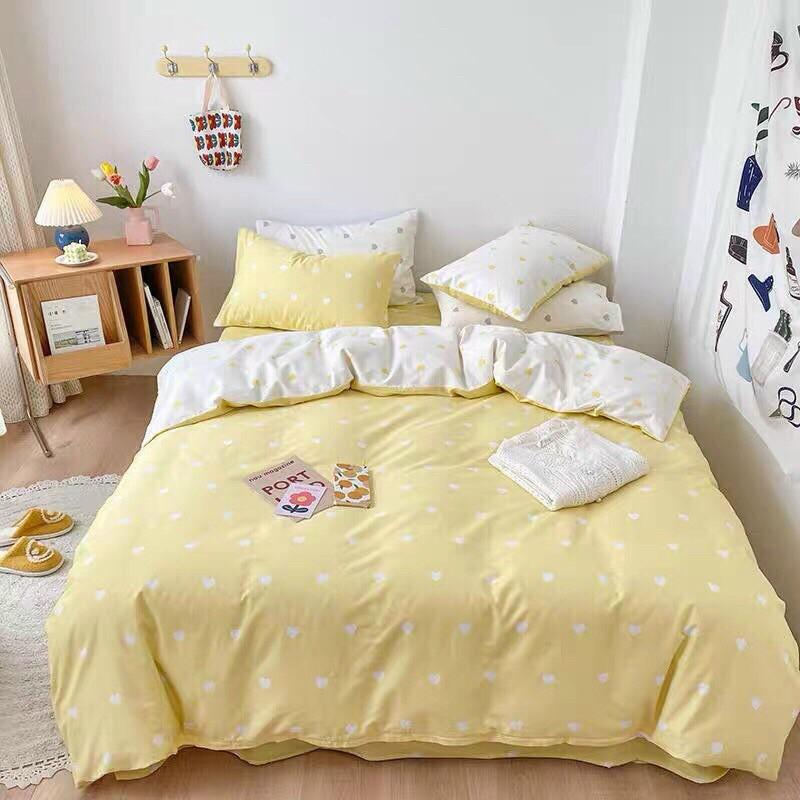 Bộ cotton poly tim 2 mặt 4 món hàng nhập