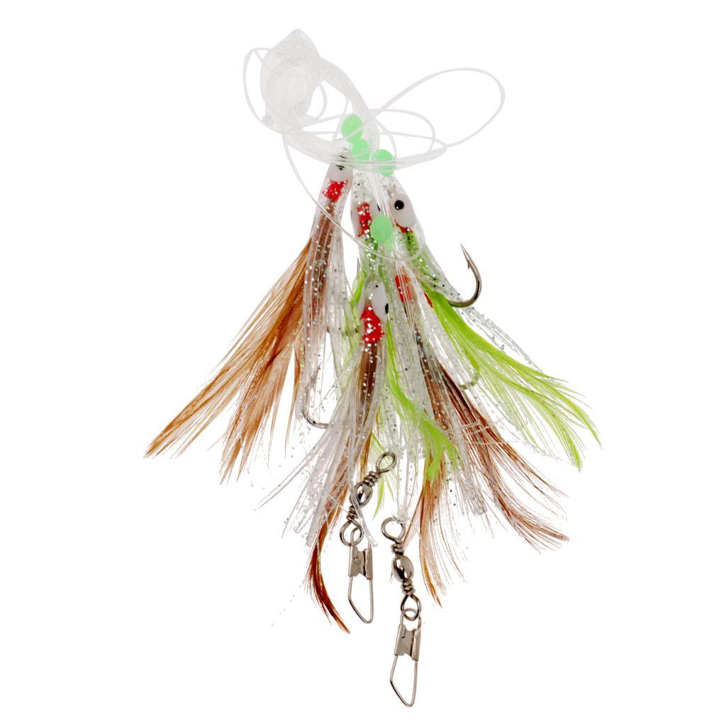 Sabiki Fishing Lure Rigs Bait Jigs Lure Soft Lure String Crystal Barbed Hook