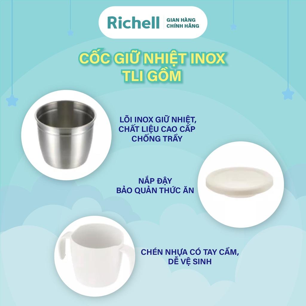 Cốc inox 2 lớp có tay cầm TLI Richell Nhật Bản | Baby