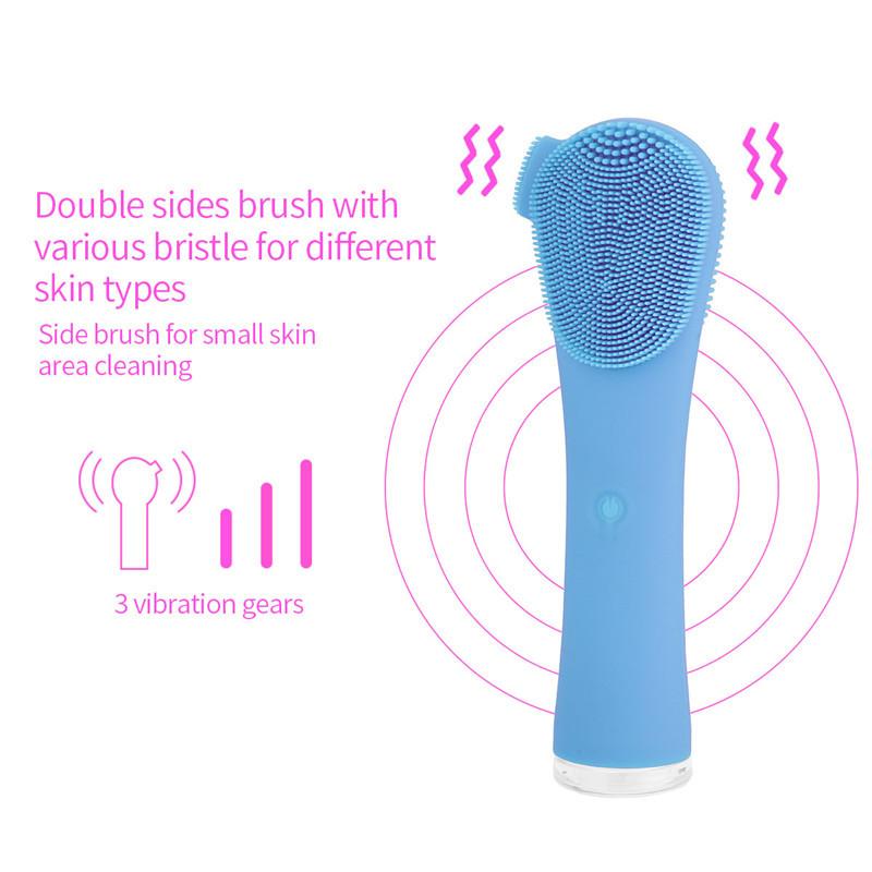 Điện Mini Mặt Chống Nước Rửa Mặt Bàn Chải Silicone Sonic Mặt Bàn Chải Cầm Tay Vệ Sinh Thiết Bị Sạc Lỗ Chân Lông Bụi