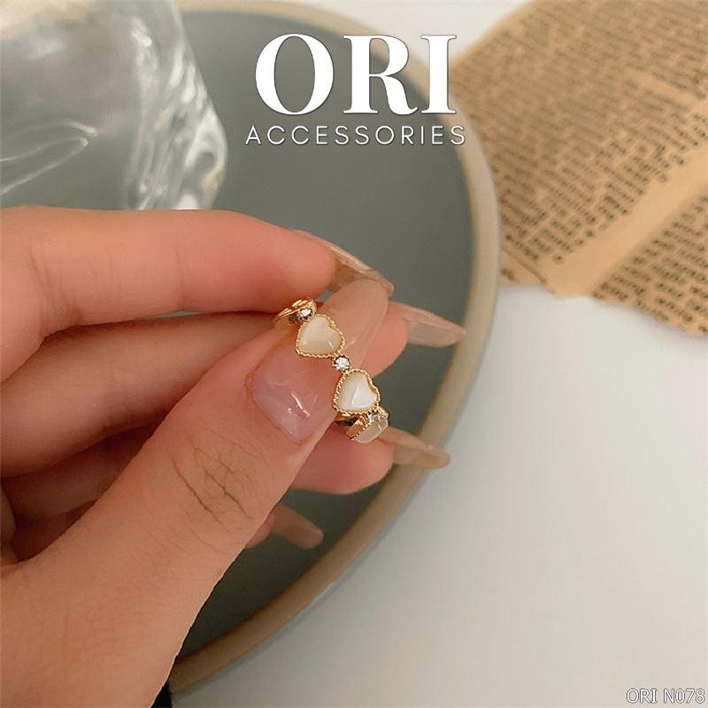 Nhẫn nữ Freesize hình trái tim Theodore sang trọng ORI ACCESSORIES N078