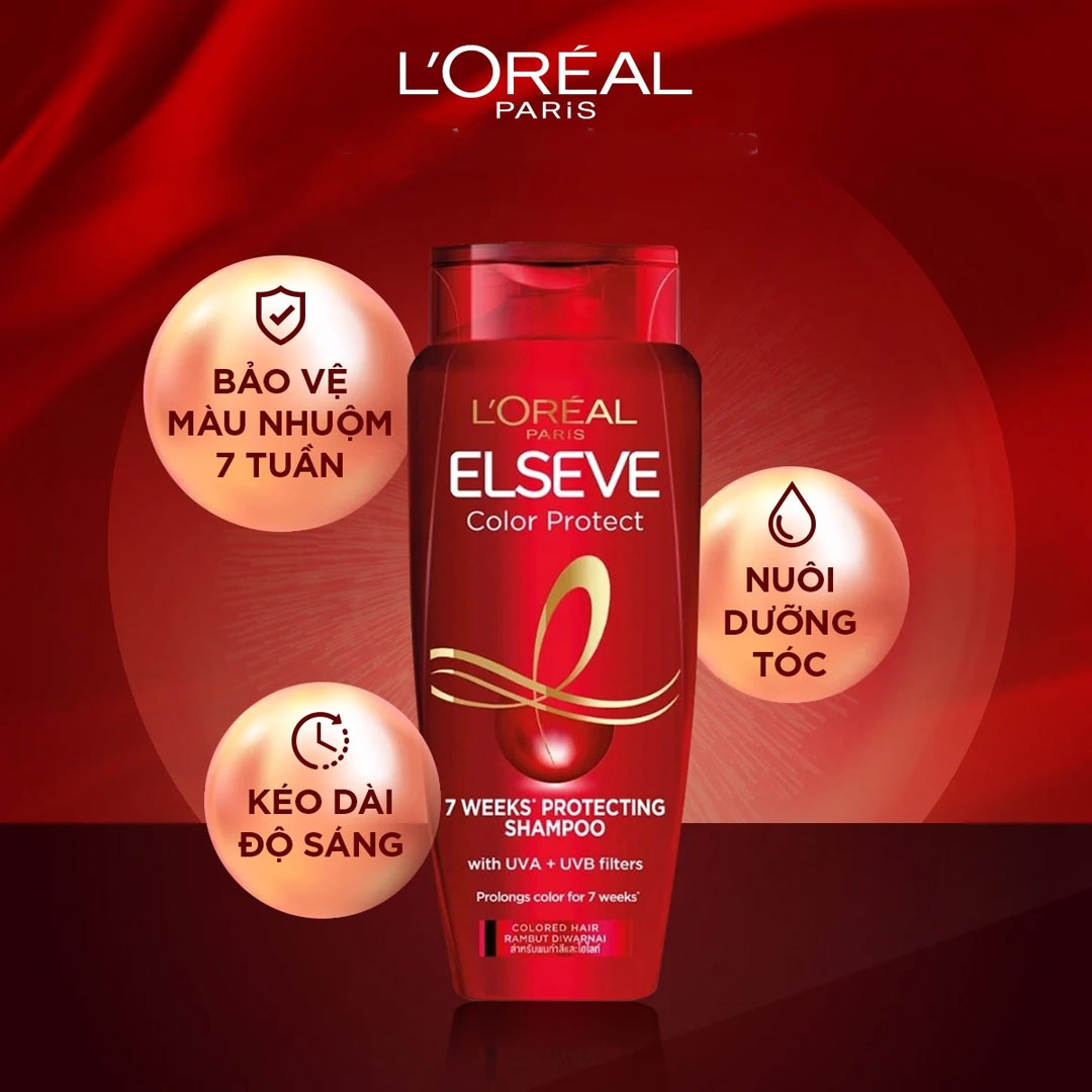 Dầu Gội L'Oreal Paris Bảo Vệ Và Giữ Màu Tóc Nhuộm Elseve Color Protect 7 Weeks Protecting Shampoo 280ml