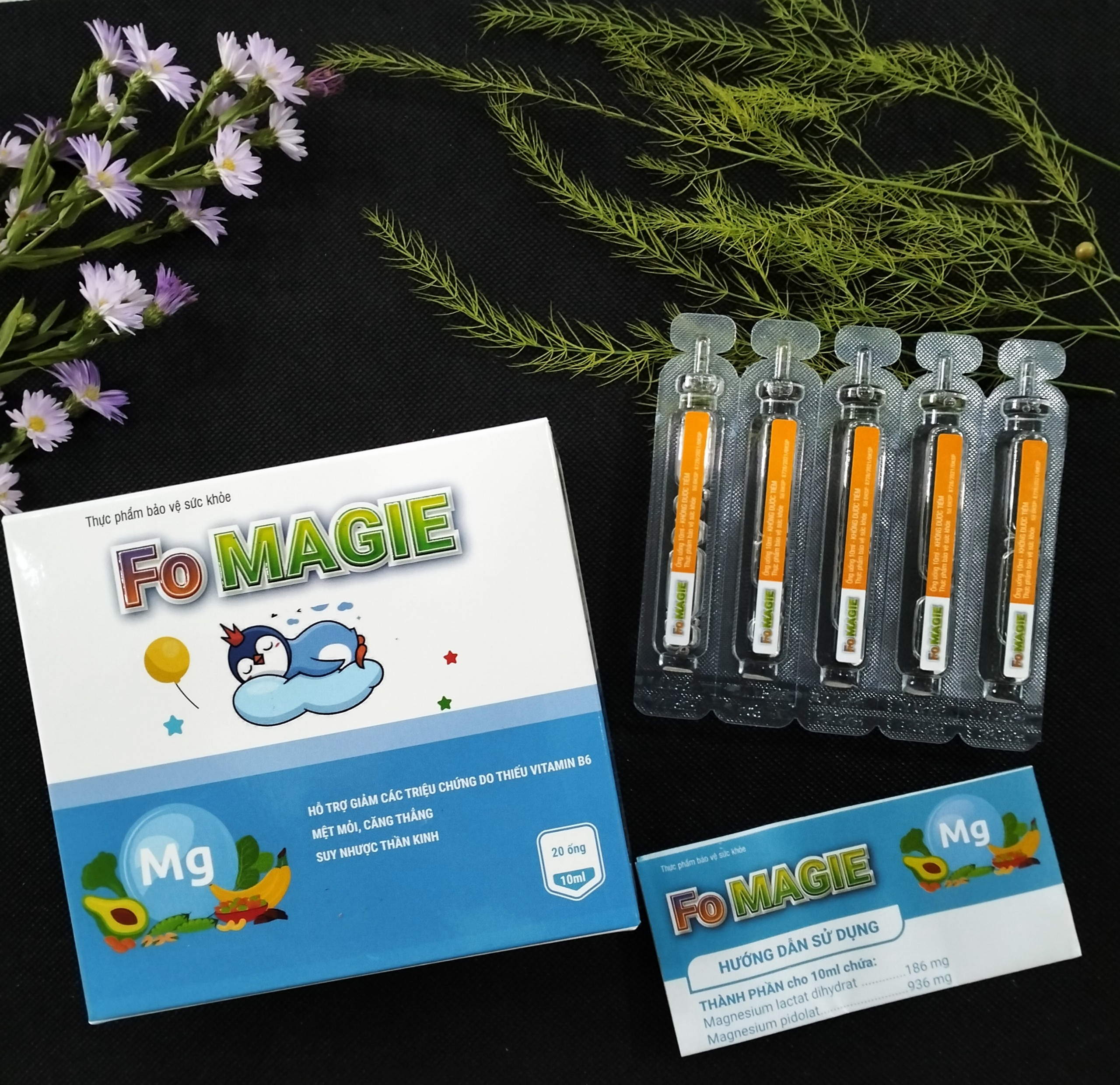 Fo Magie Fobelife - Hỗ trợ giảm các triệu chứng do thiếu Vitamin B6 - Giảm căng thẳng, mệt mỏi - Hộp 20 ống