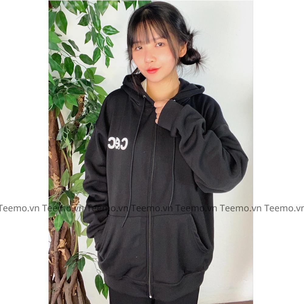 Áo khoác hoodie zip nỉ bông dày form rộng nam nữ có mũ khóa kéo đẹp nhiều mẫu trơn unisex HZ01 - Be trơn HZT