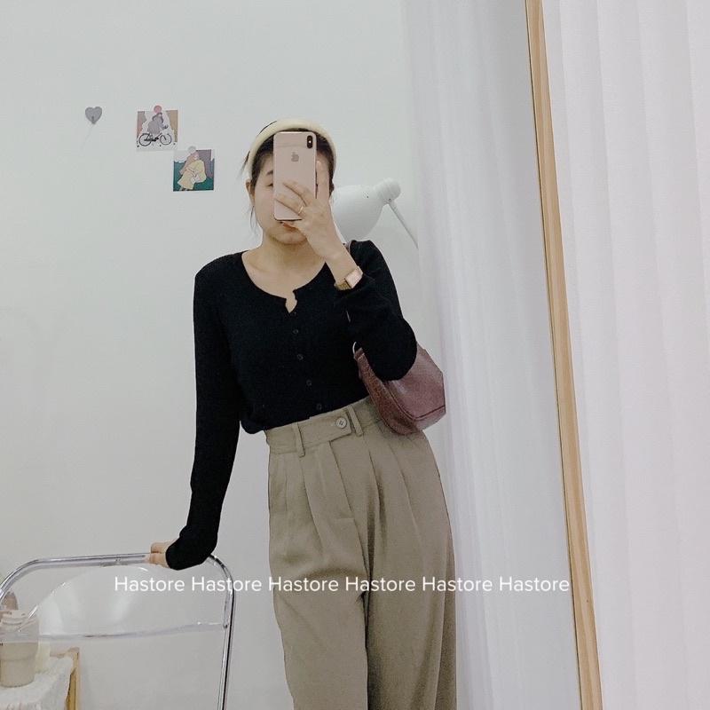Len cardigan cài cúc basic