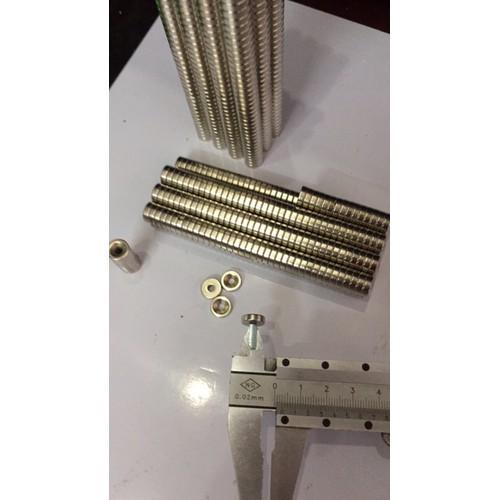 10 viên nam châm câu cá 10x3 lỗ 4mm
