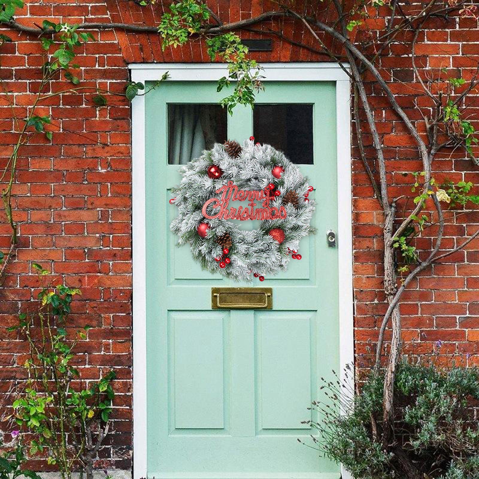 Christmas Wreath Wreath for Front Door Christmas Wreath Door Hanging Holiday Garland Decoration for Bedroom Home Garden Party