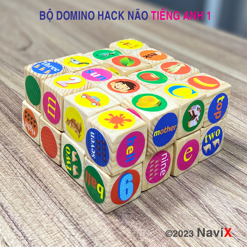 Bộ đồ chơi Domino hack não tiếng Anh 1