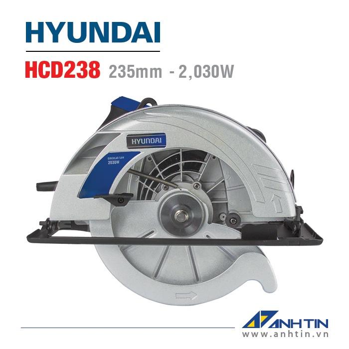 Máy cưa đĩa HYUNDAI HCD238 | Công suất 2.030W | Đường kính lưỡi cắt 235mm | Cắt nghiêng 45º (52mm)