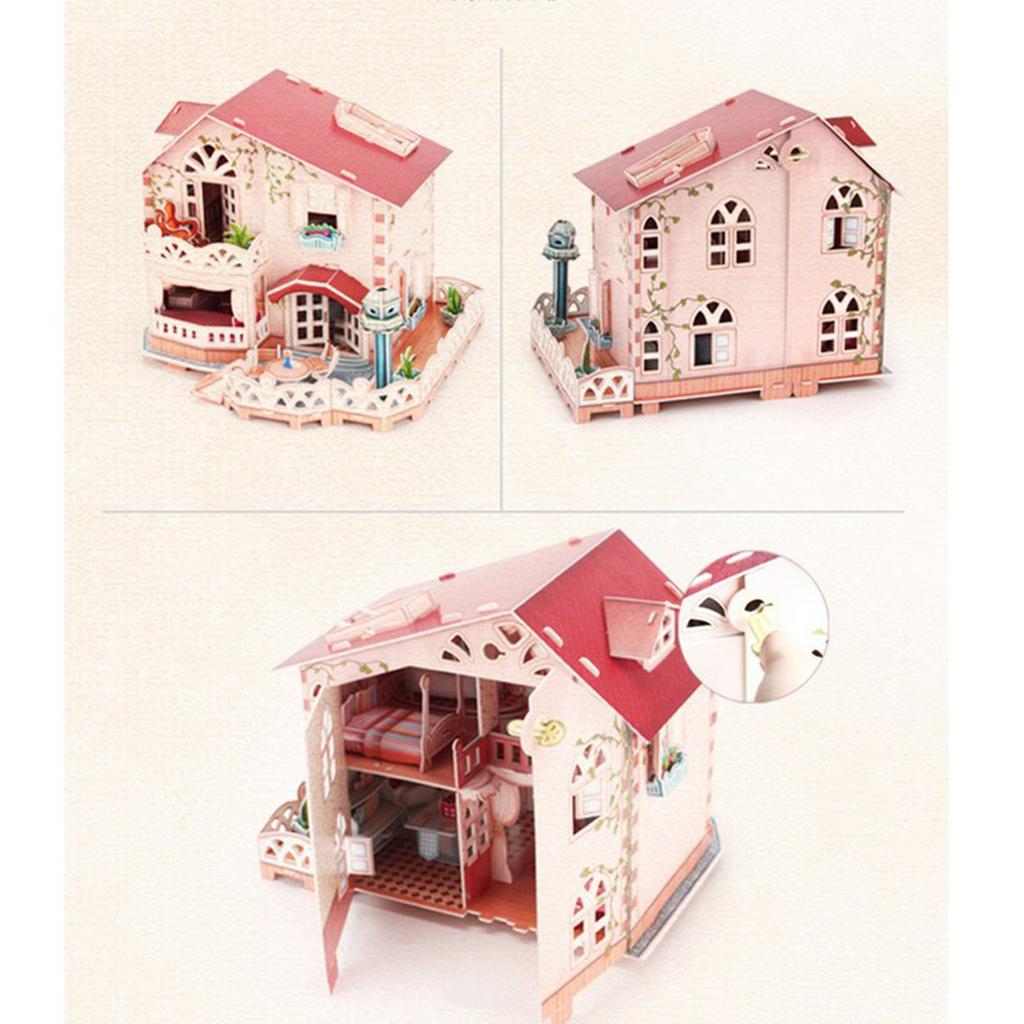 Miniature Project 3D Dollhouse Kit Decorations with Furnitures Puzzle House