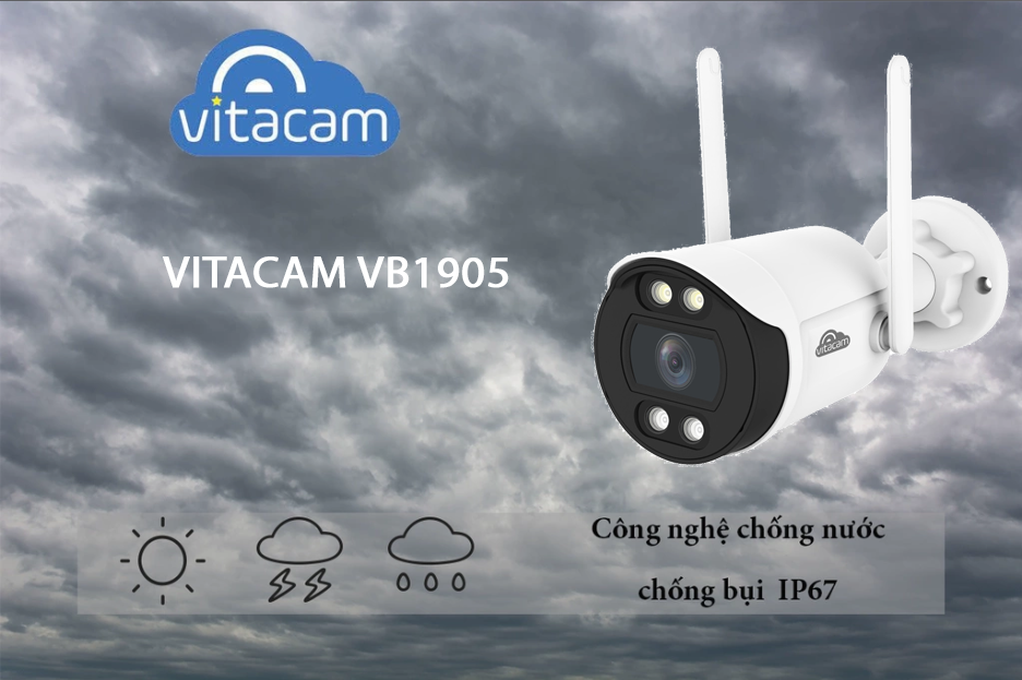 Camera Ngoài Trời WIFI VITACAM VB1095 - 3Mpx Ultra HD 2K – Chip HISILICON Mới Nhất 2022 - Hàng Chính Hãng