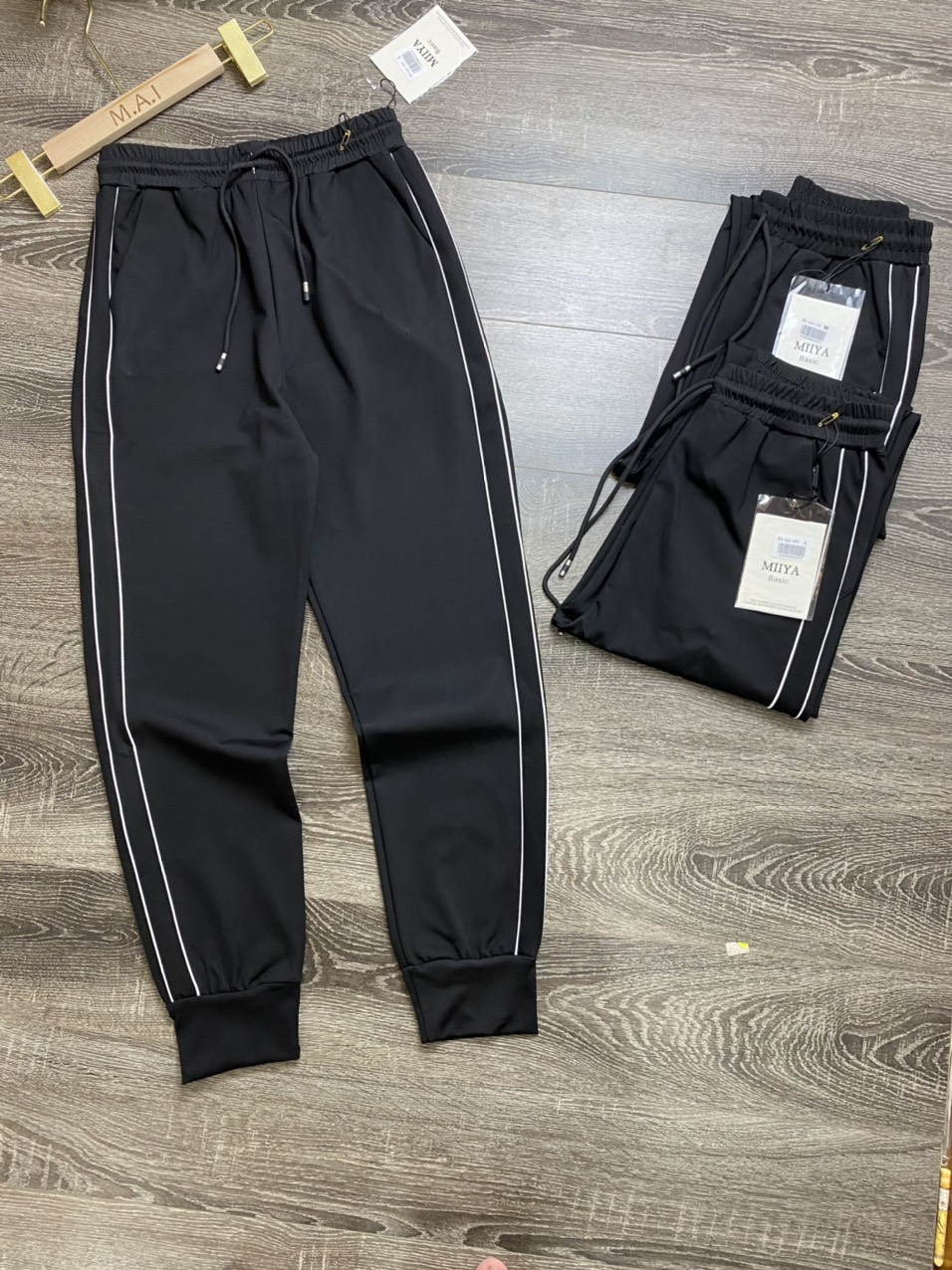 Quần jogger nữ Ruby Fashion bo gấu dáng dài cạp chun dây buộc, kiểu sọc nhí 2 bên