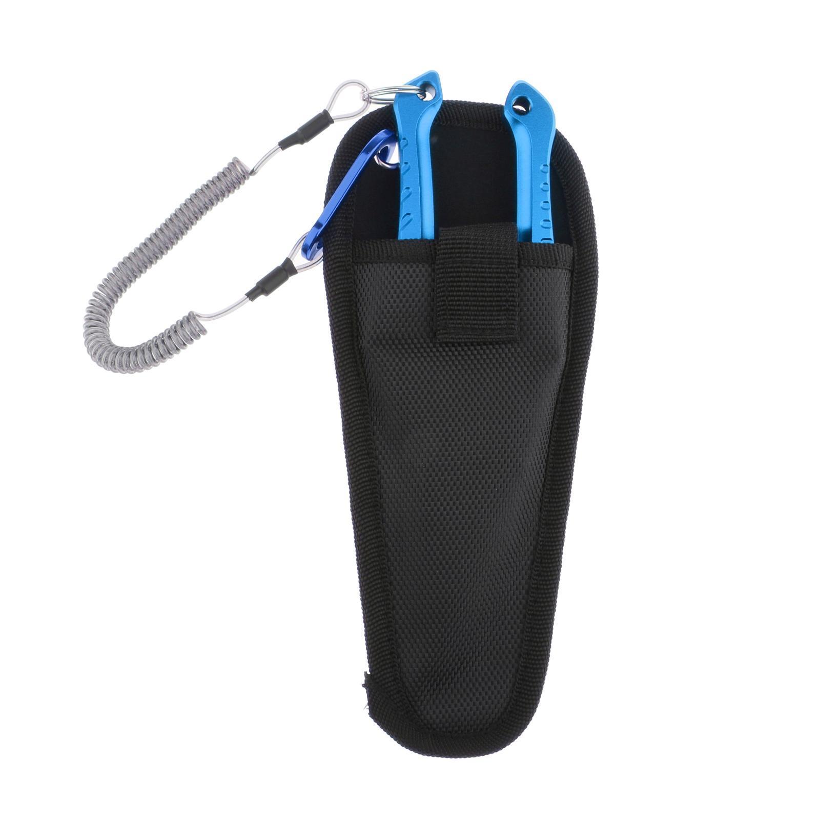 Fishing Pliers Braid Line Cutter Fish Lip Hook Remover with Lanyard Blue