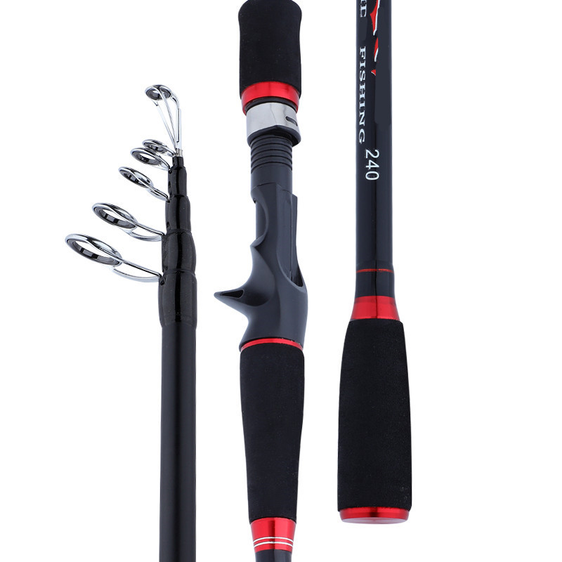 Bộ cần câu cá carbon 2m1 - Kèm máy kim loại ngang câu lure - Tặng kèm Cước BLC13 " Giao Máy Màu Ngẫu Nhiên "
