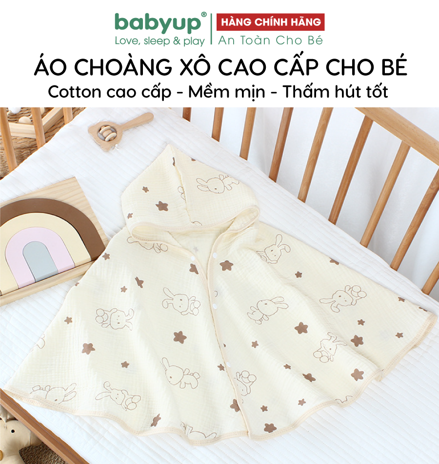 Áo choàng xô cho bé. Vải cotton mềm mịn thoáng mát giúp tránh nắng tránh gió bảo vệ cho bé