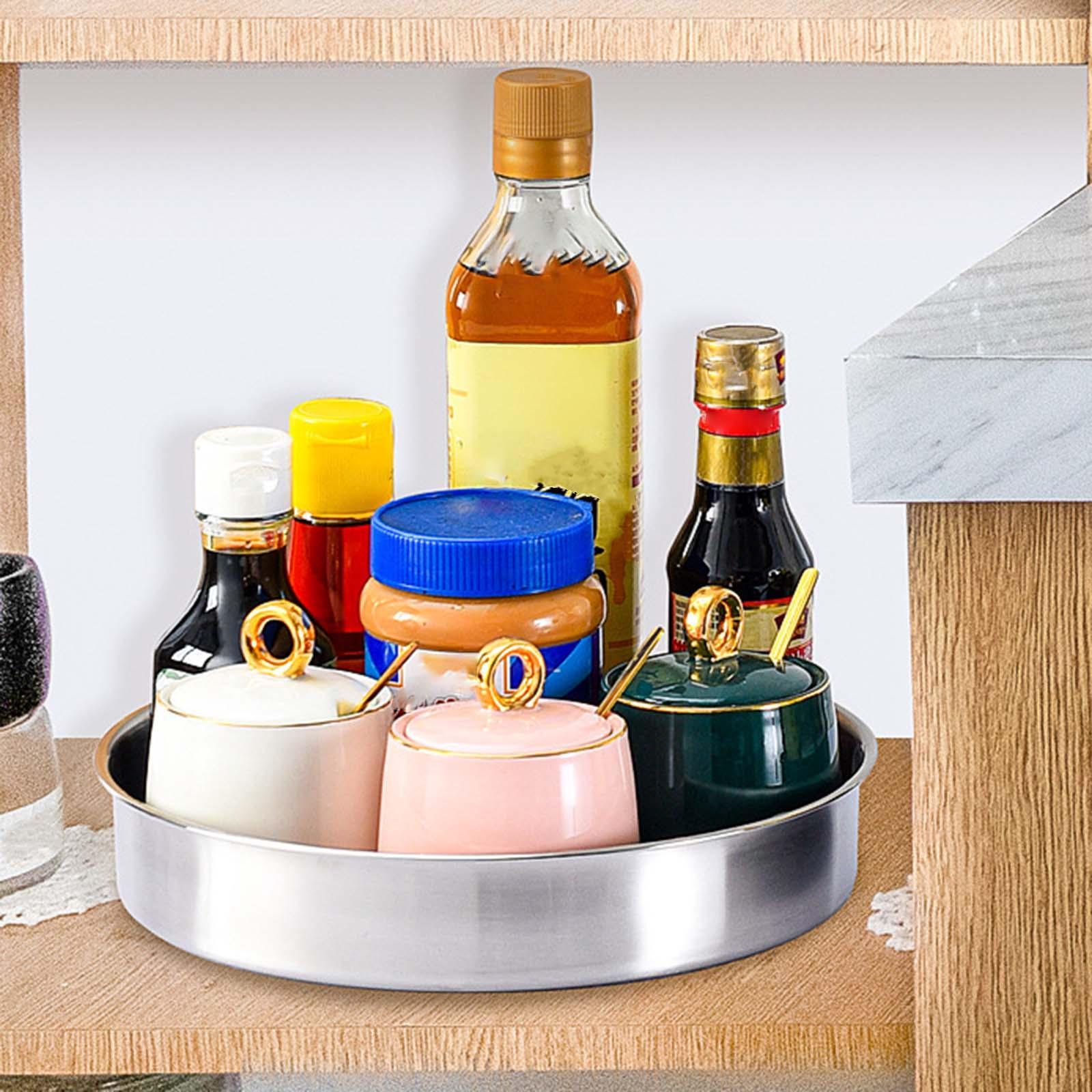 Stainless Steel Rotating Spice Rack 360 Degree for Table Cabinet Countertop
