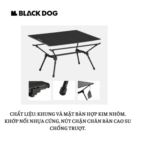 Bàn nhôm cắm trại gấp gọn tùy chỉnh độ cao Blackdog BD-ZZ003