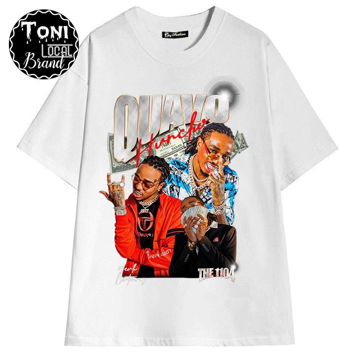 ÁO THUN Tay Lỡ QUAVO Hot Hit Local Brand Unisex Cotton 100 Form Rộng Nam Nữ