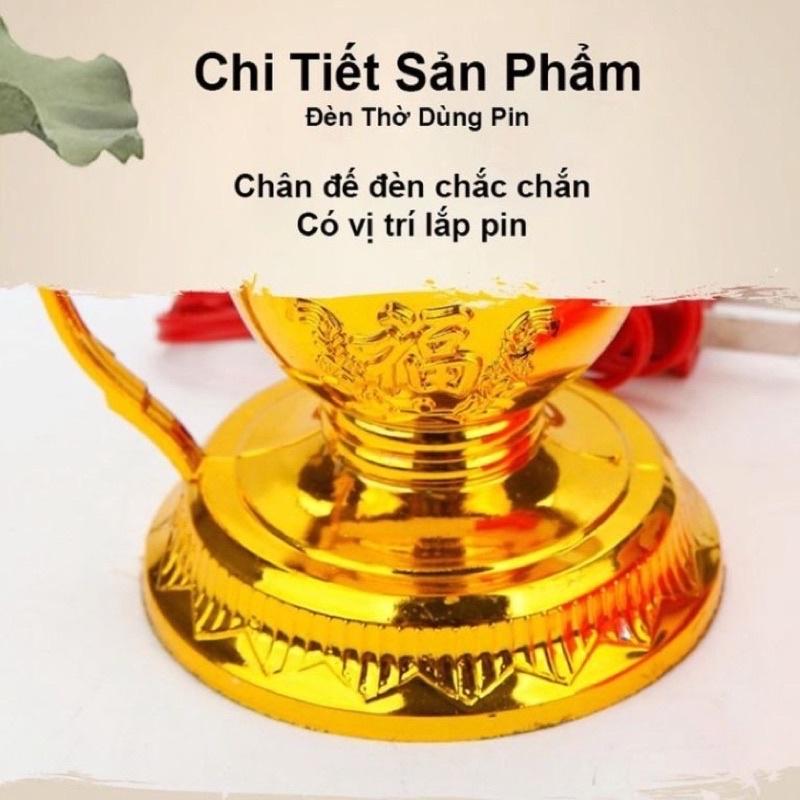 Đèn Thờ Sử Dụng Pin Vĩnh Cửu Kiểu Dáng Cổ Kính Trang Nghiêm, An Toàn Tiết Kiệm Điện Khi Sử Dụng