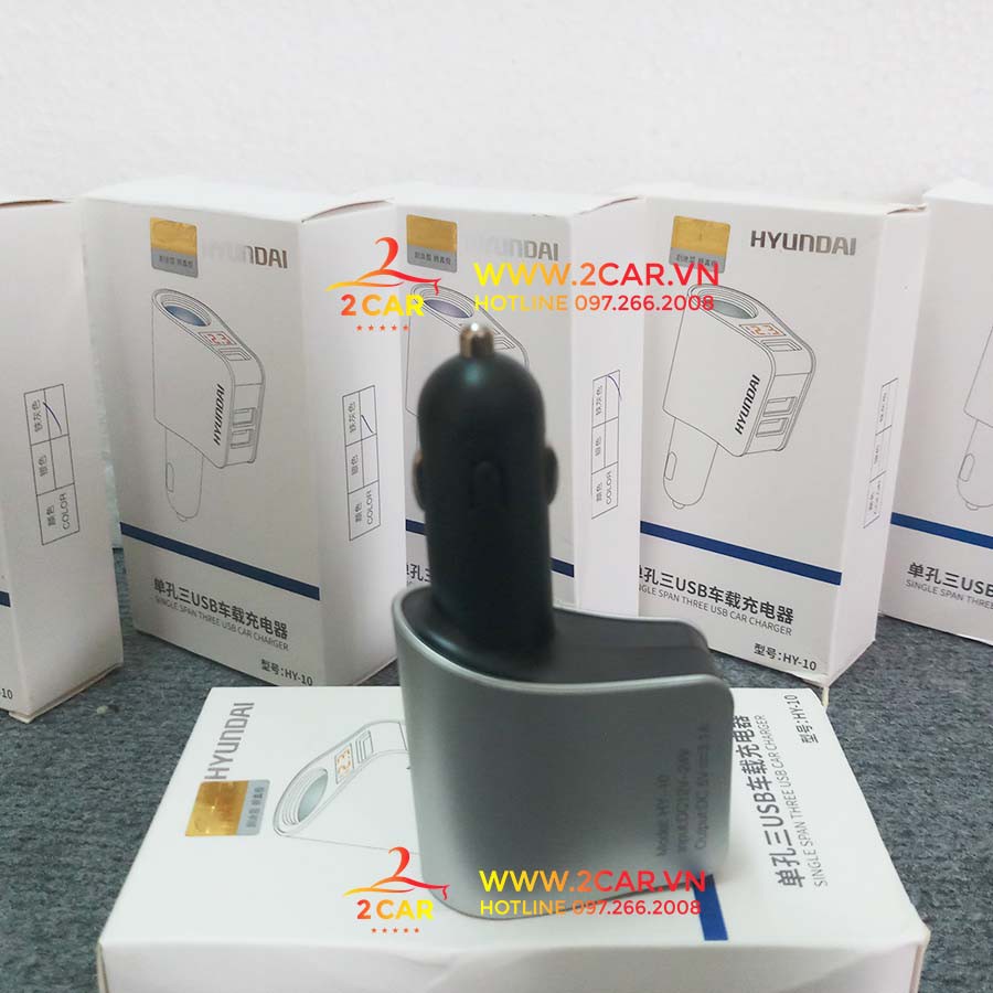 Tẩu Sạc Ô tô, Xe Hơi Hyundai 1 Tẩu Tròn - Có Đèn Led Báo Điện Áp - Huyndai Chính Hãng