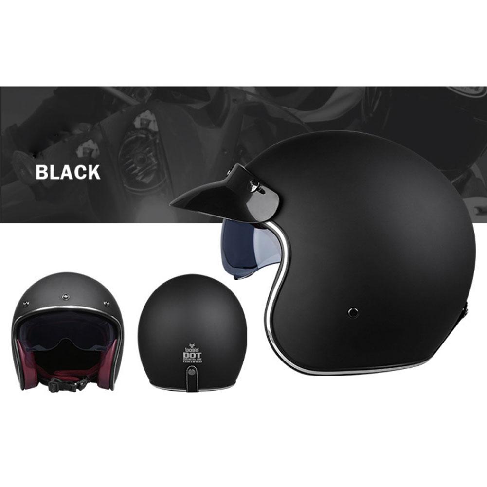 Retro Motorcycle Helmet 3/4 Open Face Dual Lens Electric Bicycle Helmet Summer Motorbike Helmet