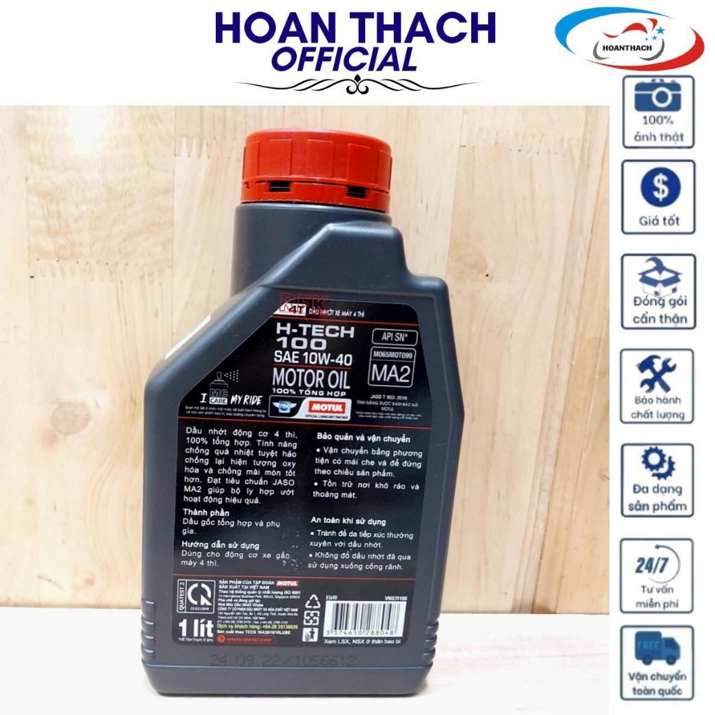 Nhớt H-Tech 100 4T 10W40 1lít dùng cho xe số HOANTHACH SP009032