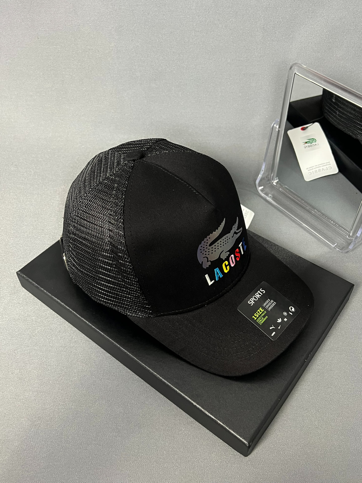 Nón kết, mũ lưỡi trai Lacos phản quang vải kaki phối lưới form chuẩn thời trang cao cấp