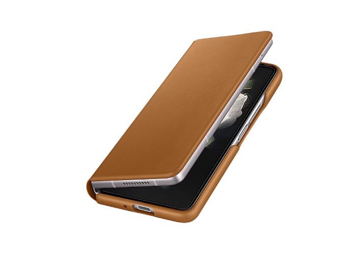 Bao da Samsung nắp gập Galaxy Z Fold3 5G-Leather Flip Cover-Hàng chính hãng