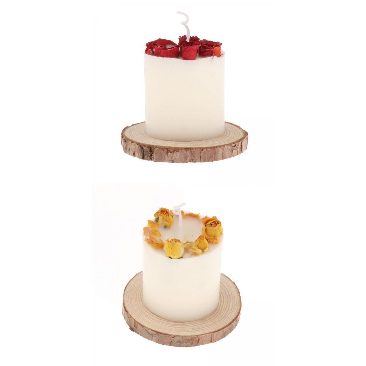 2Pcs Scented Candle Long Burning Tealight Aromatic Candles with Wood Base