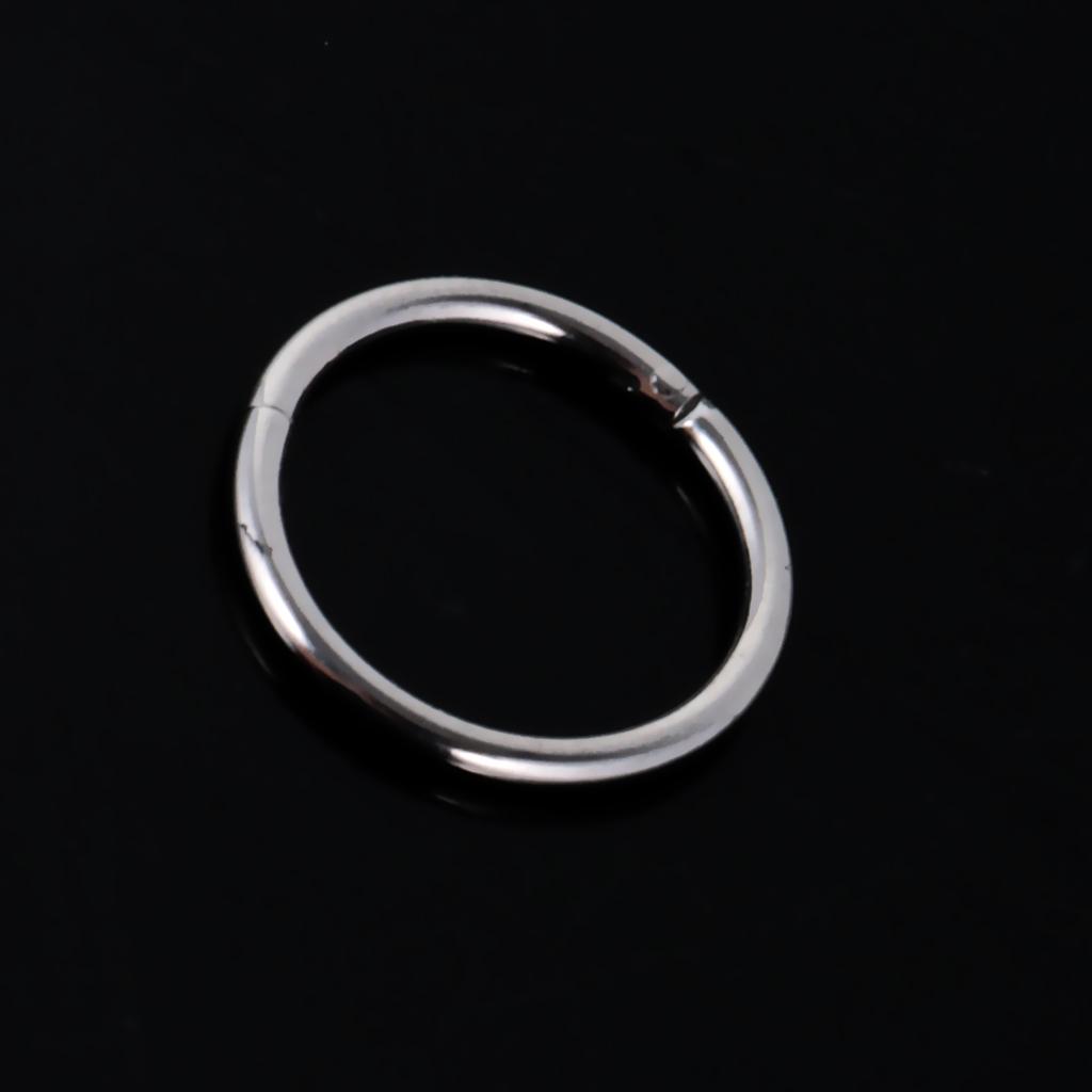 Stainless Steel Clicker Lip Nose Septum Hinged Ring 1.2x10mm 16G Silver