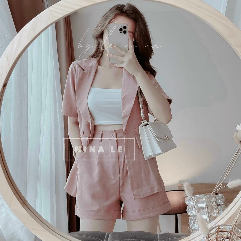 SET VEST KÈM QUẦN NGẮN SIÊU XINH THỜI TRANG HÀN , TÔN DÁNG XINH XẮN