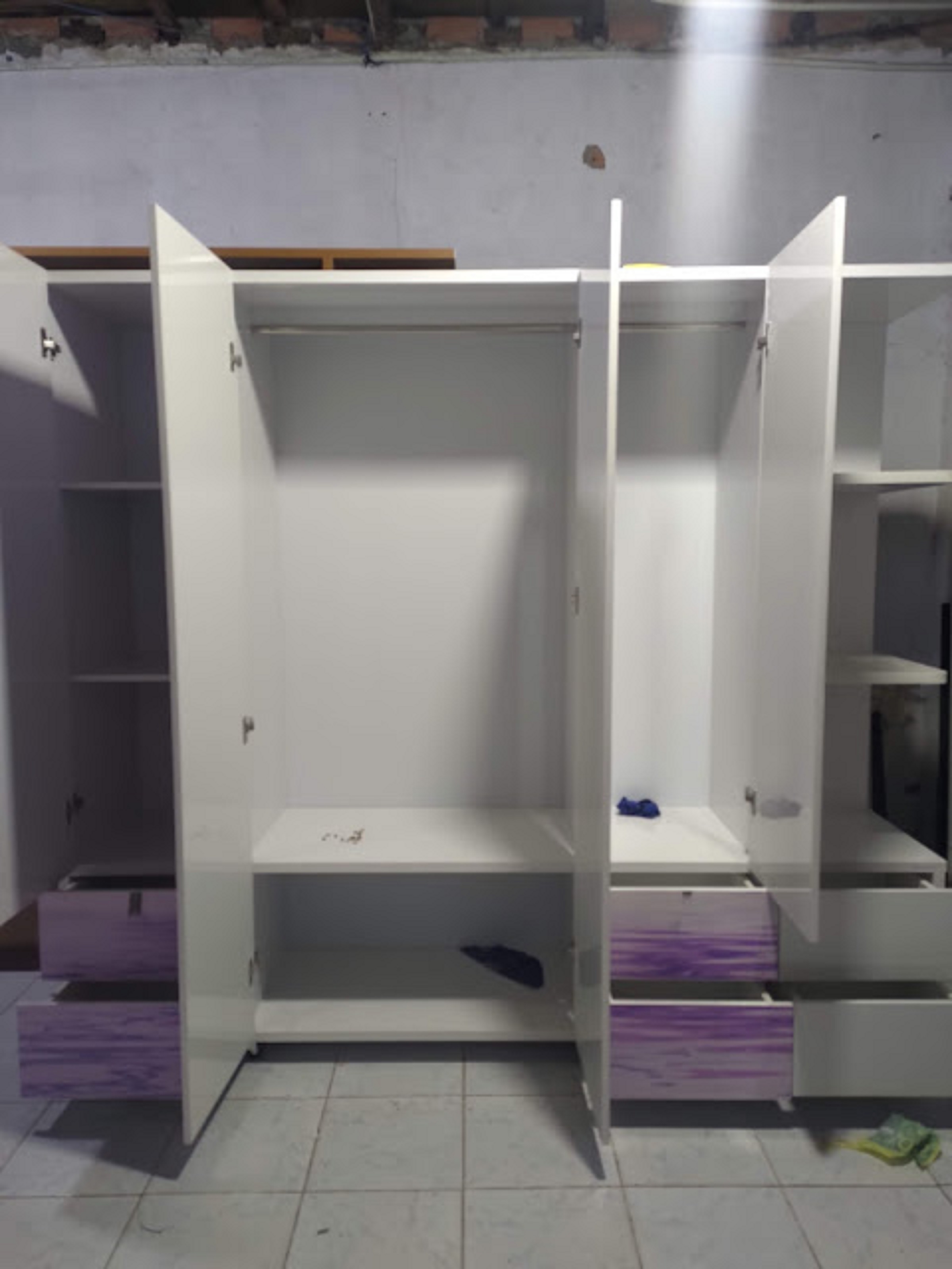 Tủ Nhựa Đài Loan 4 Cánh 1 kệ In 3D 114