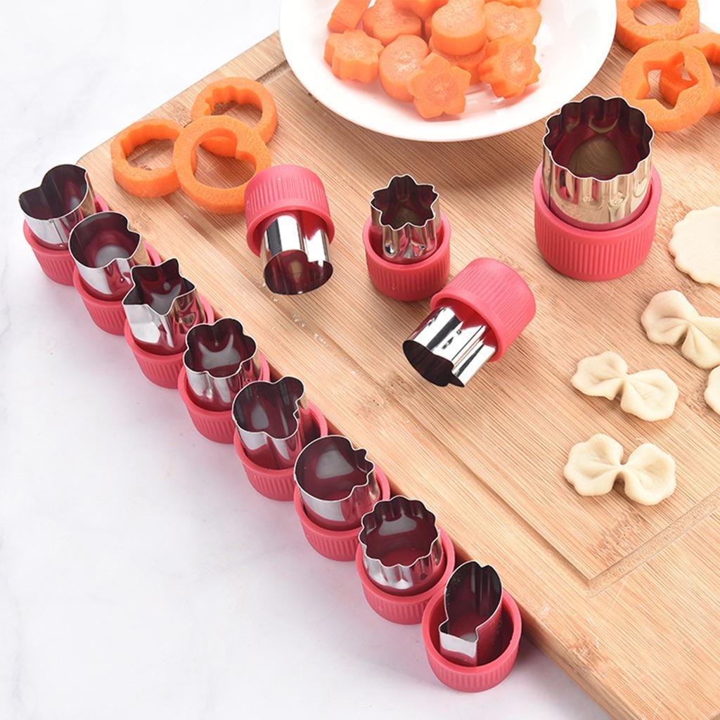 12 Pieces Biscuits Cutters Vegetable Cutter Shapes Set Baking Purple