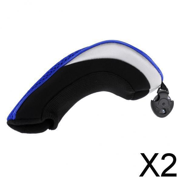 Golf Hybrid UT Club Head Cover Headcover & Adjustable Number Tag 2 3 4 5 7 X - Premium, Durable & Portable - Blue, 2 Pieces