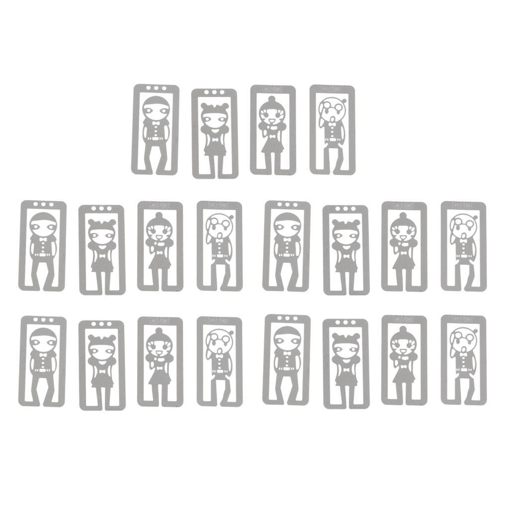 20Pcs Bookmarks Metal Cute Bookmark Book Mark Stationery Office Accessories