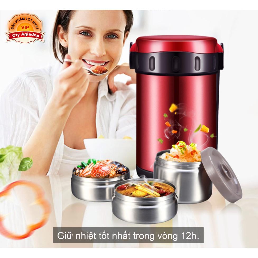 Hộp cơm giữ nhiệt cao cấp Befly Chân không 3 Lớp 2-24h - 2 Lít