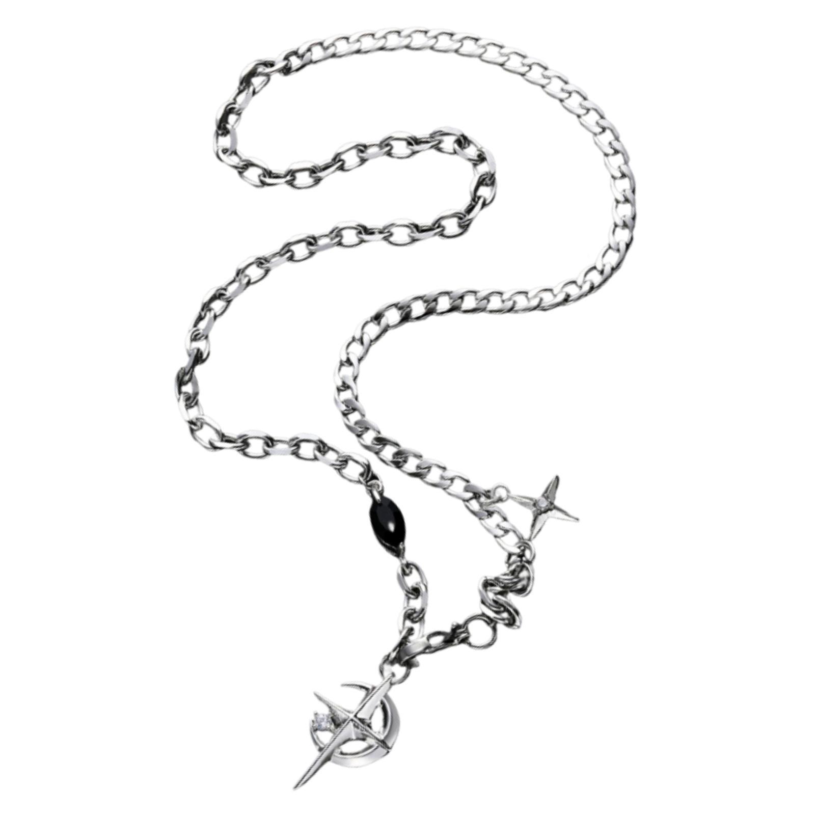 Pendant Necklace Punk Sweater Chain Necklace for Women and Men Festival Gift
