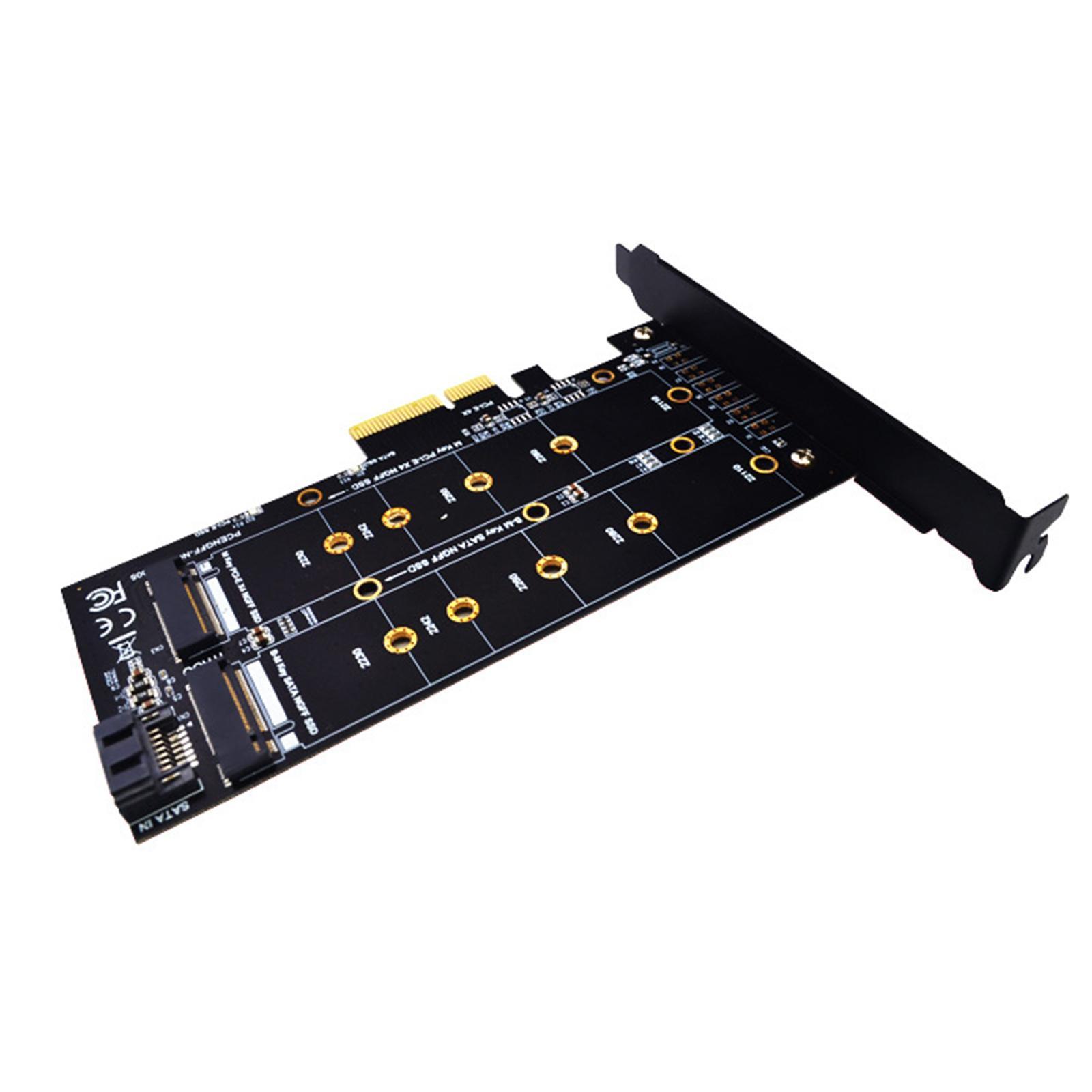 PCI E 4x to M.2 Key Dual Interface Card, PCI E 4x to M.2 Adapter Card, Durable PCI E 1x PCI E 4x B Key M Key M.2 to PCIe Adapter Card