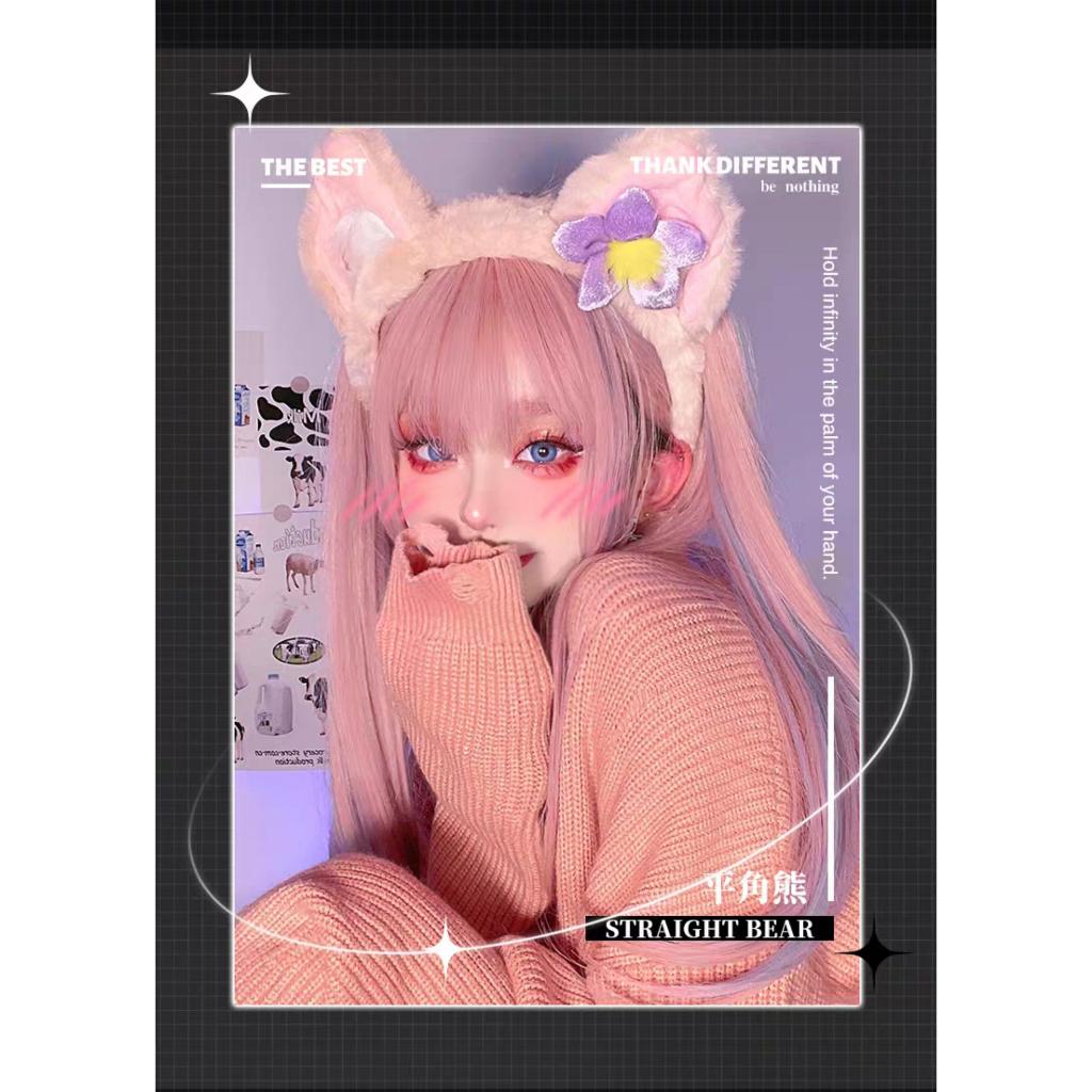 Wig/Tóc giả cô nàng cáo tinh nghịch ombre hồng light xanh siêu yêu - S83 nguyên đầu teen/lolita