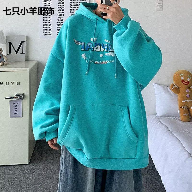 Áo Hoodie Nỉ Tay Dài Dáng Rộng In Hình Thời Trang Hàn Quốc Dành Cho Nam Nữ Size M-5XL