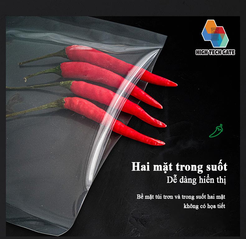 2 Cuộn Túi Hút Chân Không Thực Phẩm Trơn Phẳng 2 Mặt Chất Liệu PA Trong Suốt, Dẻo Dai Kín Khí, Đầy Đủ Kích Thước