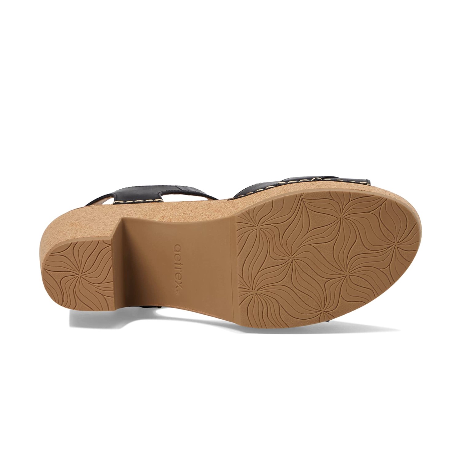Sandal sức khỏe nữ Aetrex Tory Black - giày cao gót 8p đế đệm da giảm đau chân