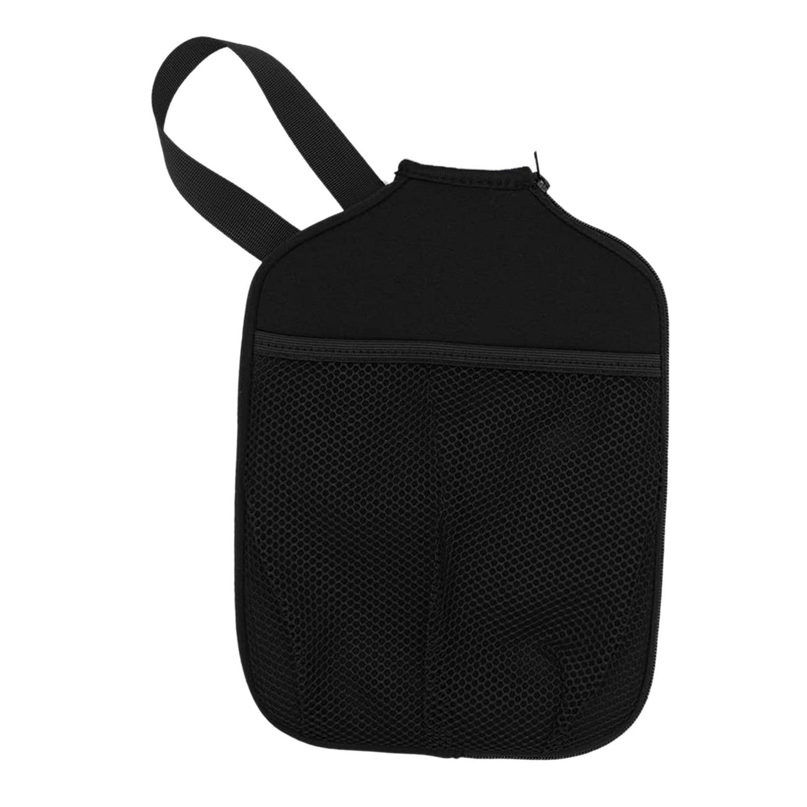 Neoprene Pickleball Paddle Covers Case Premium Zipper Ball Holder Waterproof with Pocket and Handle Strap for Youth Sports Practice Training