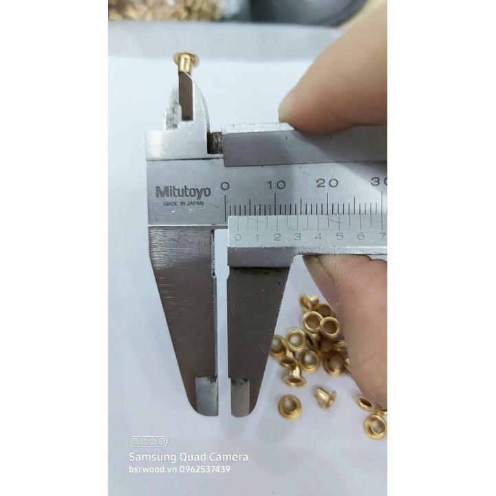 Khoen ore 2.7mm Khoen mắt cáo 2ly7 Bằng thau không gỉ Màu bạc Màu vàng Khuy bấm vải, bấm giấy Túi 100 cái