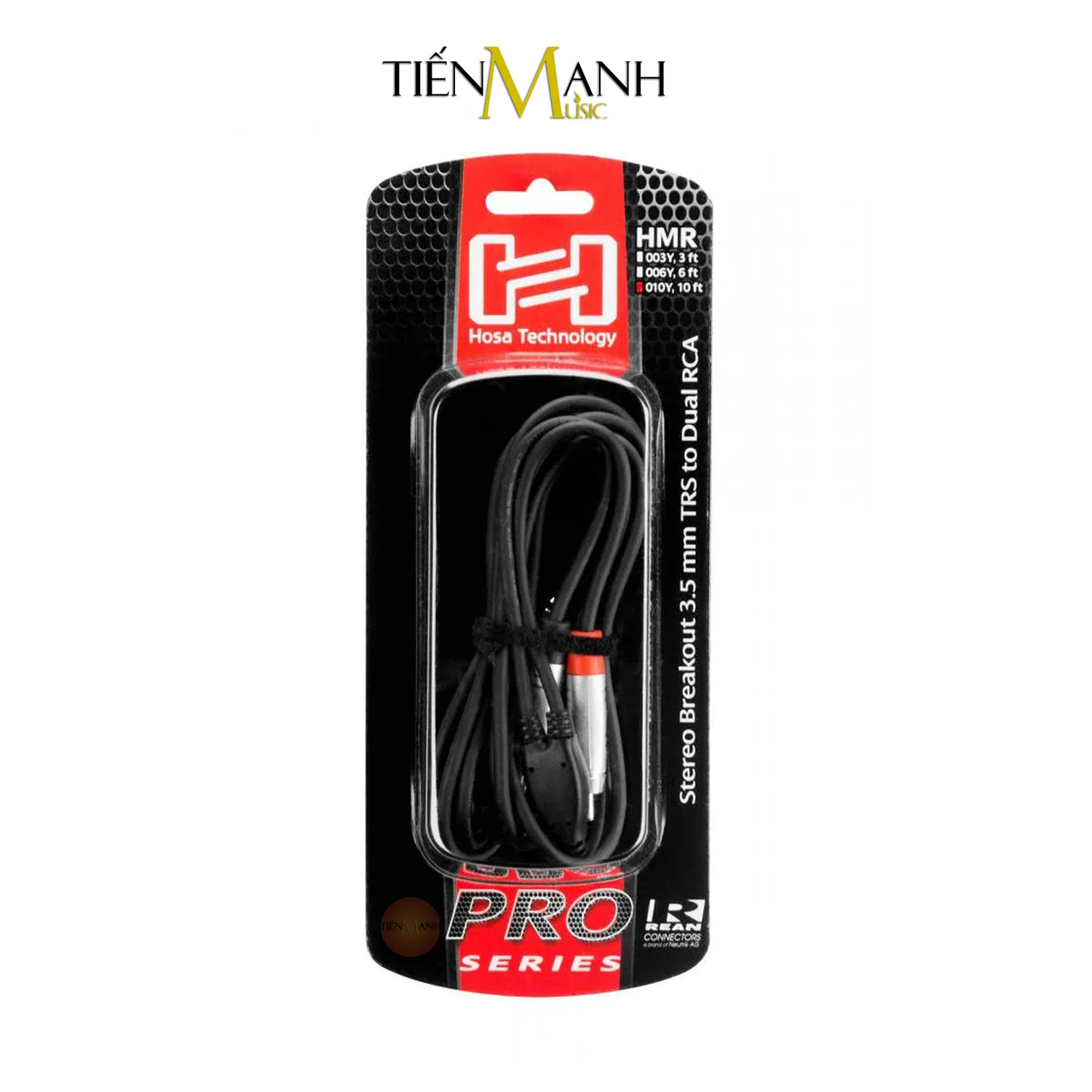 Dây Cáp Chia Tín Hiệu Chữ Y Hosa REAN Pro Đầu 3ly Stereo TRS Sang 2 Hoa Sen RCA HMR-003Y, HMR-006Y, HMR-010Y Cable 2RCA Hàng Chính Hãng - Kèm Móng Gẩy DreamMaker