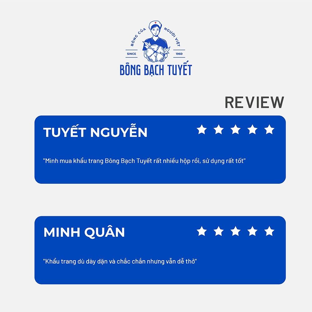 Combo 3 Hộp Khẩu trang Bông Bạch Tuyết 3 lớp trắng