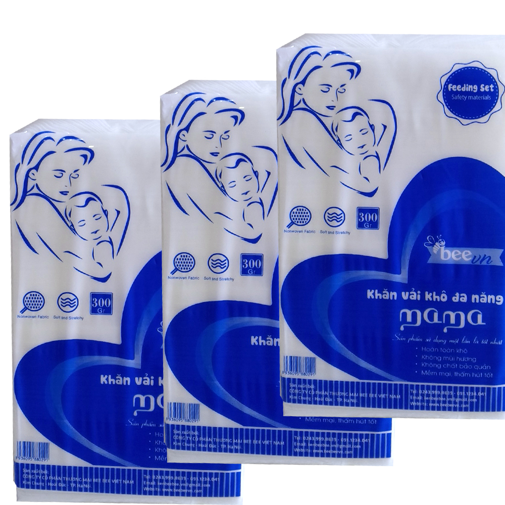 Combo 3 khăn khô đa năng cao cấp Mama 300g ( 300 tờ )