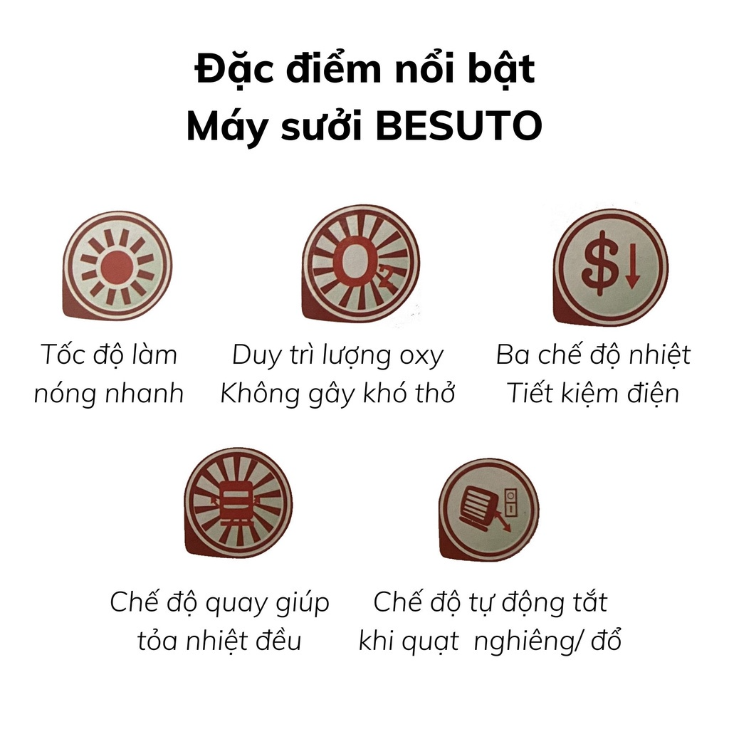 Máy Sưởi Hồng Ngoại 3 Bóng Besuto BST-7329